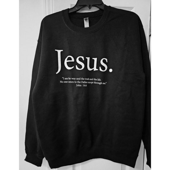 Jesus Faith Sweatshirt Women John 14:6 "I Am the Way" Religious Bible Ve… - Picture 5 of 5